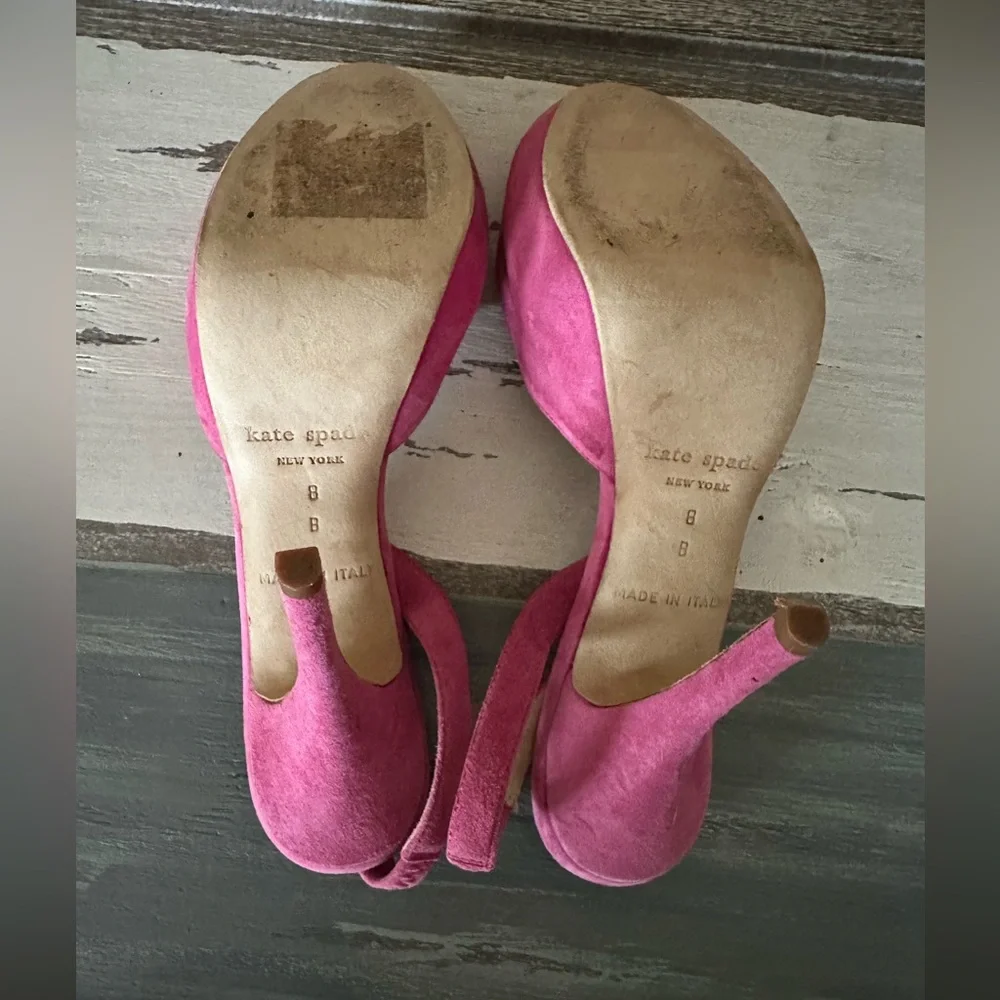Kate Spade New York Women's Pink Suede Leather Slingback Sz 8‎